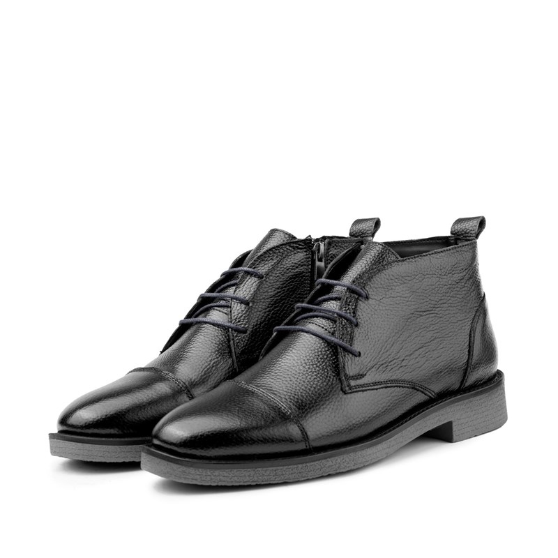 Ducavelli Men's Real Leather Chukka Boots - Black 