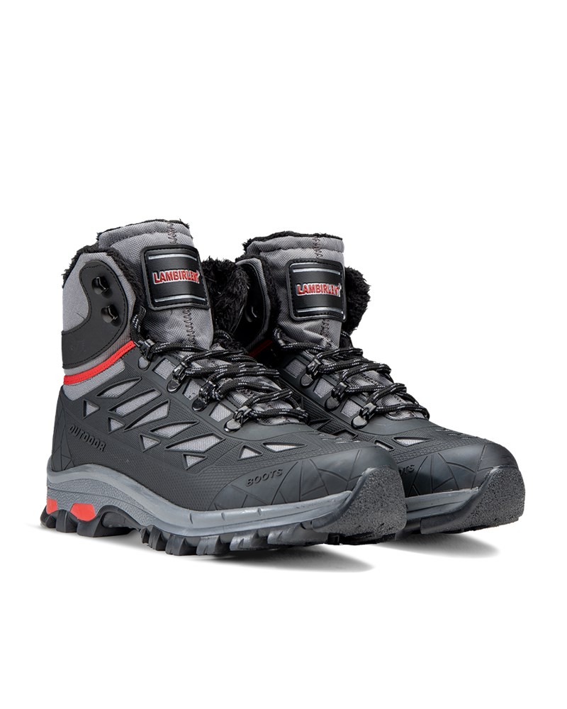 LAMBIRLENT Outdoor Boots Gray Red 3060