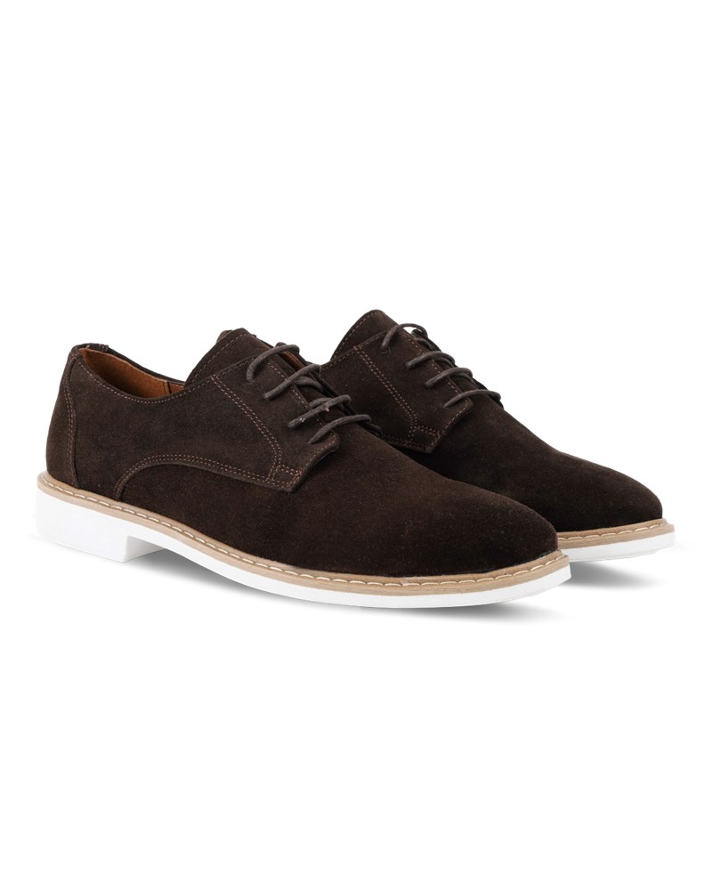 GERARDINO Men's Classic Suede Shoes Brown 3011 