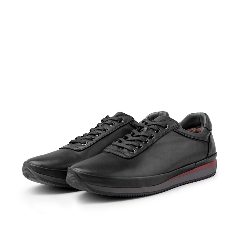 Ducavelli Men's Genuine Leather Casual Shoes - Black 