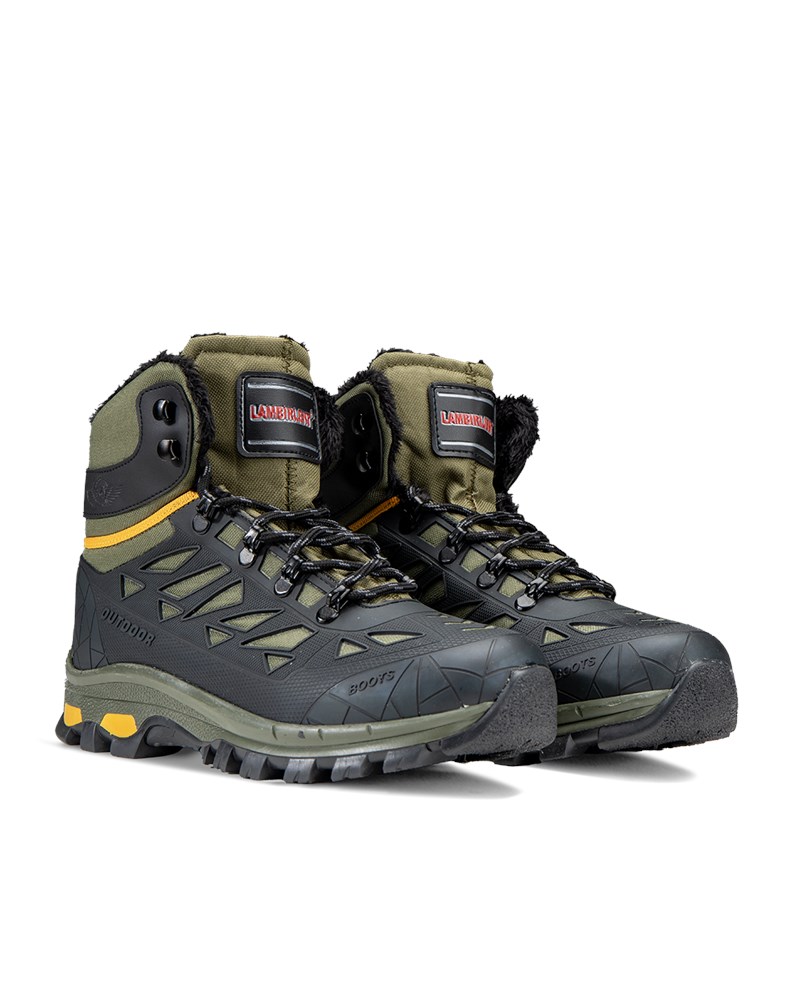 LAMBIRLENT Outdoor Boots Black Green 3060