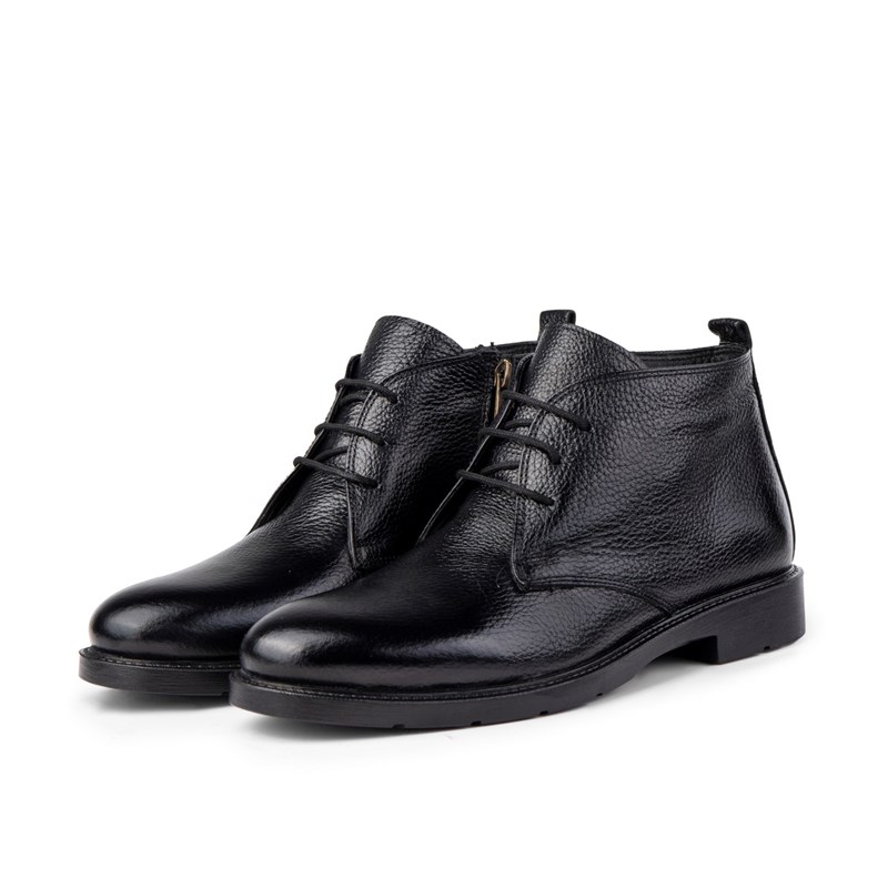 Ducavelli Men's Genuine Leather Boots - Black 