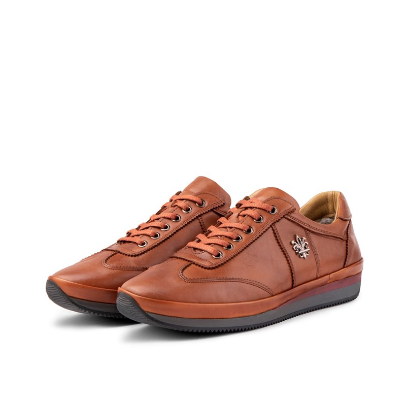 Ducavelli Men's Genuine Leather Casual Shoes - Light Brown 