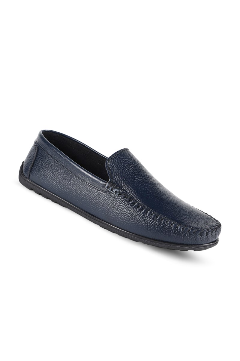 GERARDINO Men's Loafer Genuine Leather Shoes Navy Blue 3001