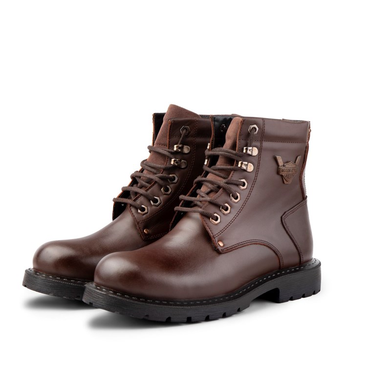 Ducavelli Men's Genuine Leather Boots - Brown 