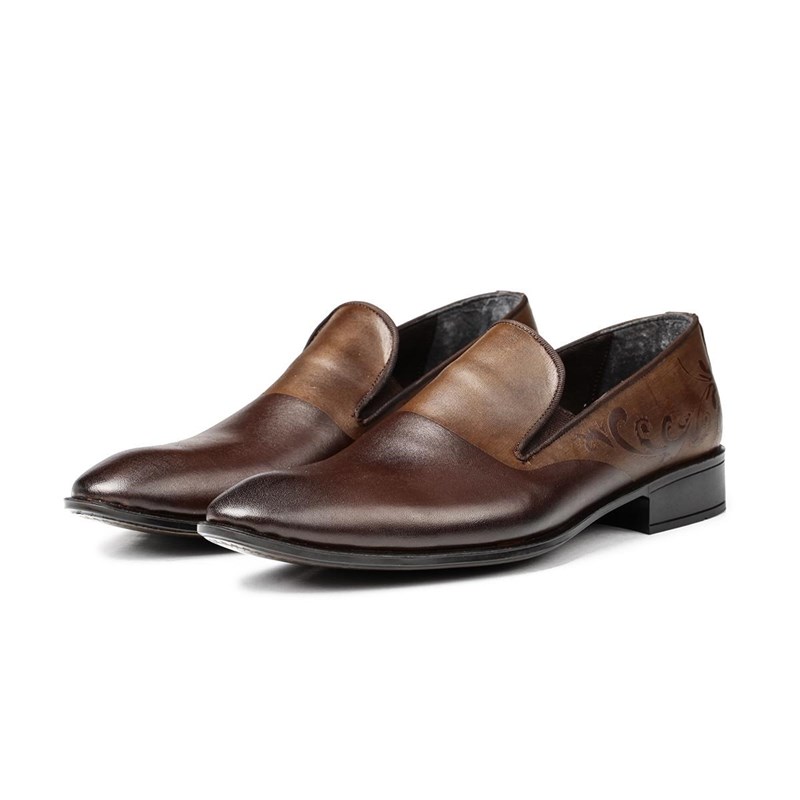 Ducavelli Men's Real Leather Shoes - Brown 