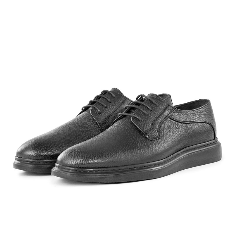 Ducavelli Men's Genuine Leather Casual Shoes - Black 