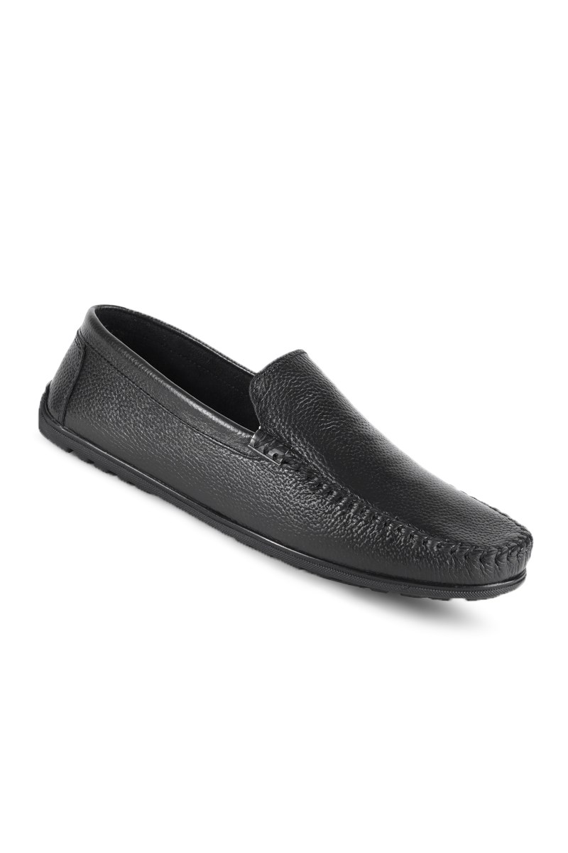 GERARDINO Men's Loafer Genuine Leather Shoes Black 3001